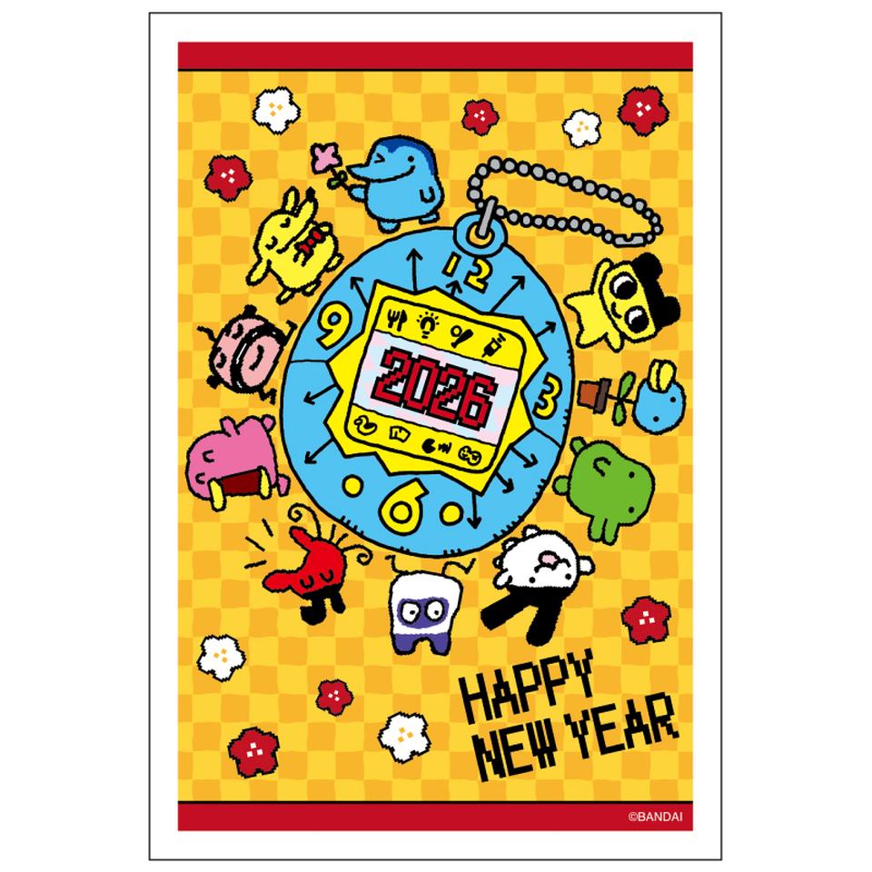 【フタバ年賀状パック】 イラスト付き年賀はがき たまごっち カラー（3枚入り） TMG-04 商品サムネイル