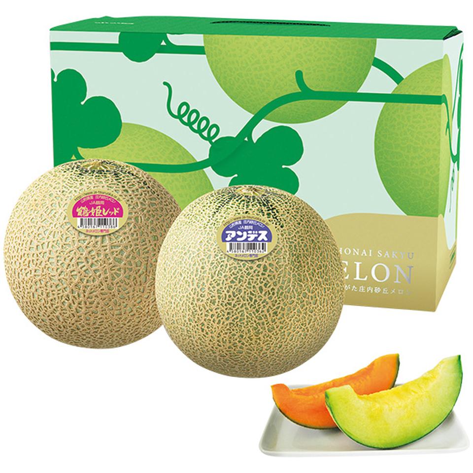 【夏の贈りもの】山形県産　庄内砂丘メロン（赤・青）セット 商品サムネイル