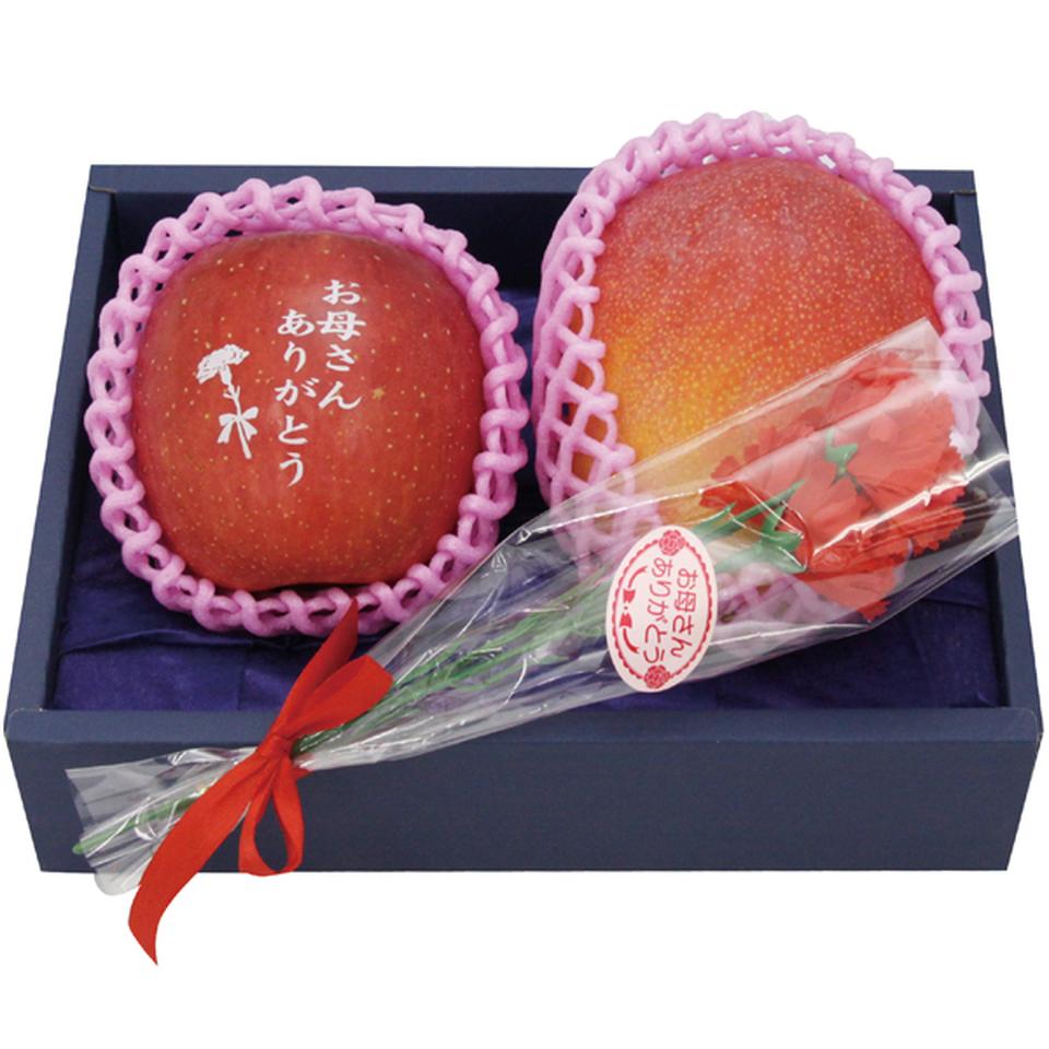 【母の日早得】宮崎県産・青森県産文字入りりんご・マンゴーセット 商品サムネイル