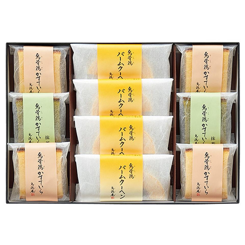 【夏の贈りもの】烏鶏庵　烏骨鶏かすていら・バームクーヘン詰合せＡ 商品サムネイル