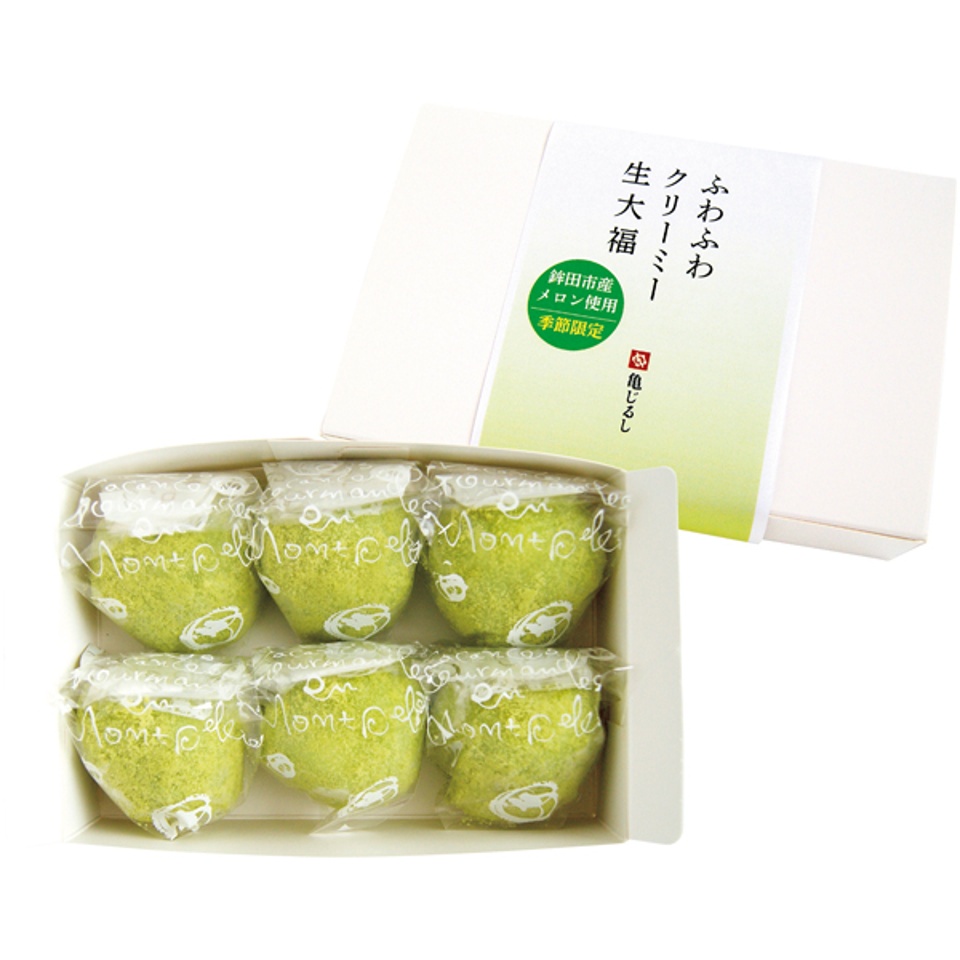 【夏の贈りもの】亀印製菓 ふわふわクリーミー生大福メロン 商品サムネイル