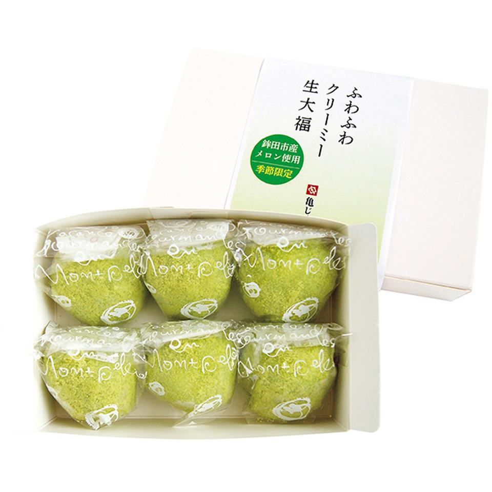 【夏の贈りもの】亀印製菓　ふわふわクリーミー生大福メロン 商品サムネイル