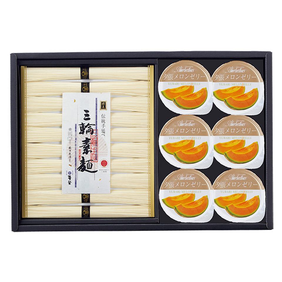 【夏の贈りもの】麦坐＆シャーベリアス　三輪素麺　夕張メロンゼリー詰合せ　型番：ＤＹＭ－３０Ｔ 商品サムネイル