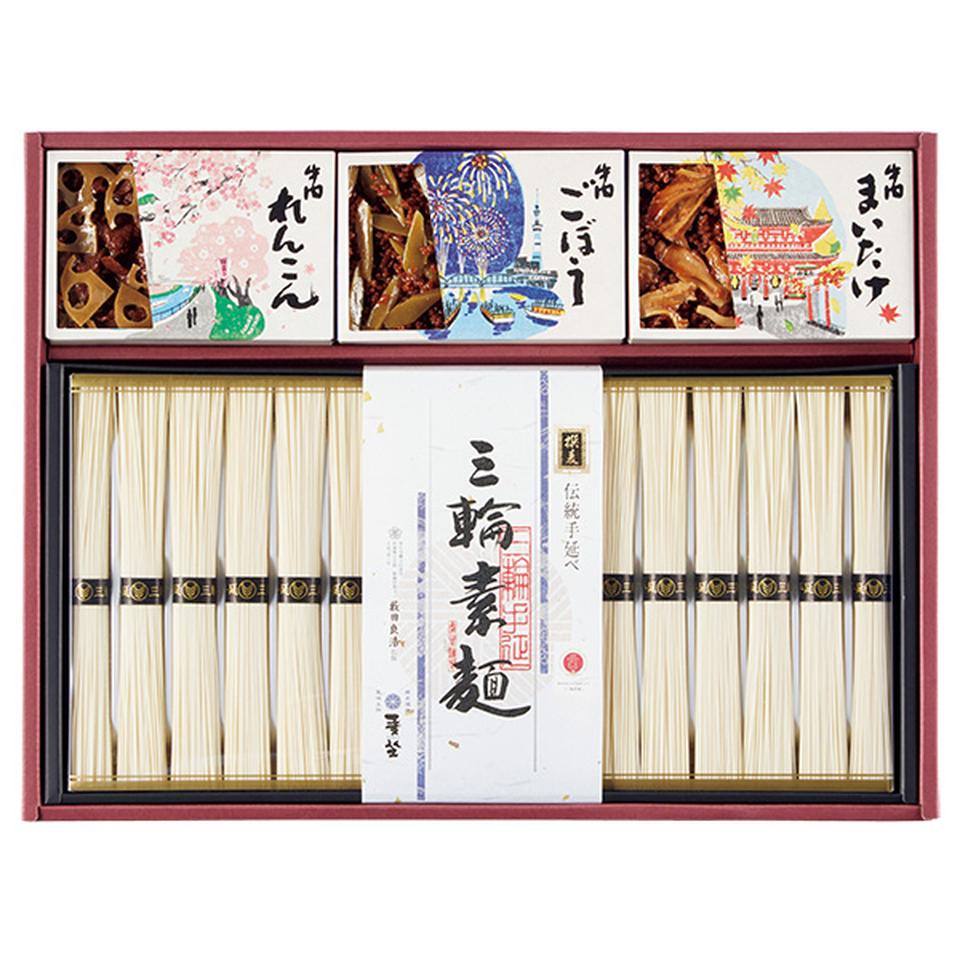 【夏の贈りもの】麦坐＆浅草今半　三輪素麺　牛肉佃煮詰合せ 商品サムネイル