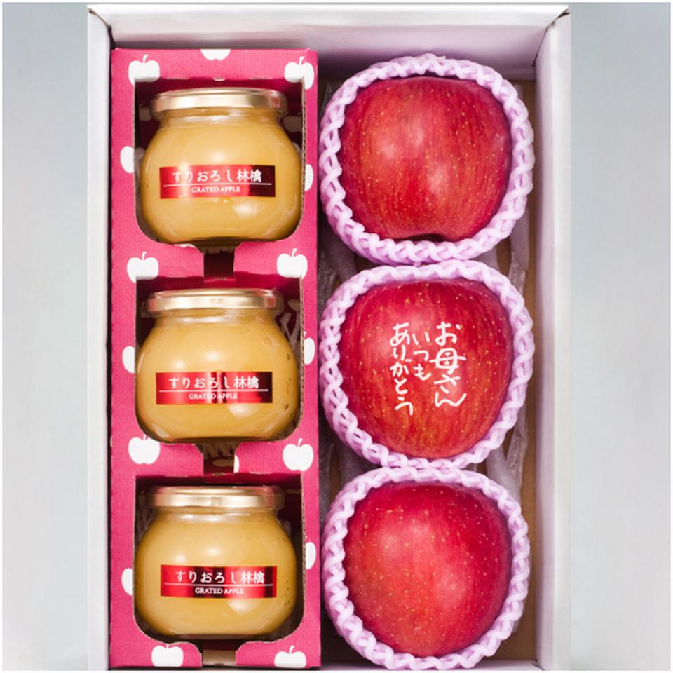 【母の日早得】青森県産メッセージ入り　赤いりんごとすりおろしりんご 商品サムネイル