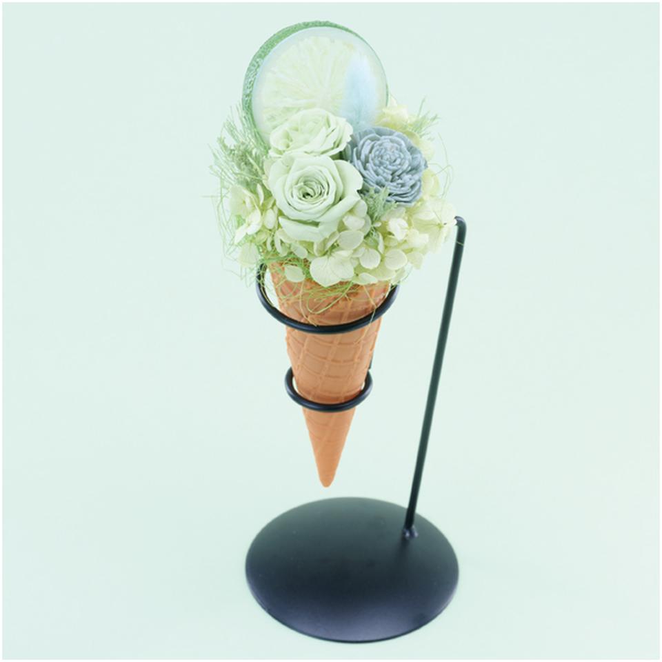 【母の日早得】Ｌｕｎａプリザーブドフラワー　アイスクリームアレンジ「ライム」 商品サムネイル