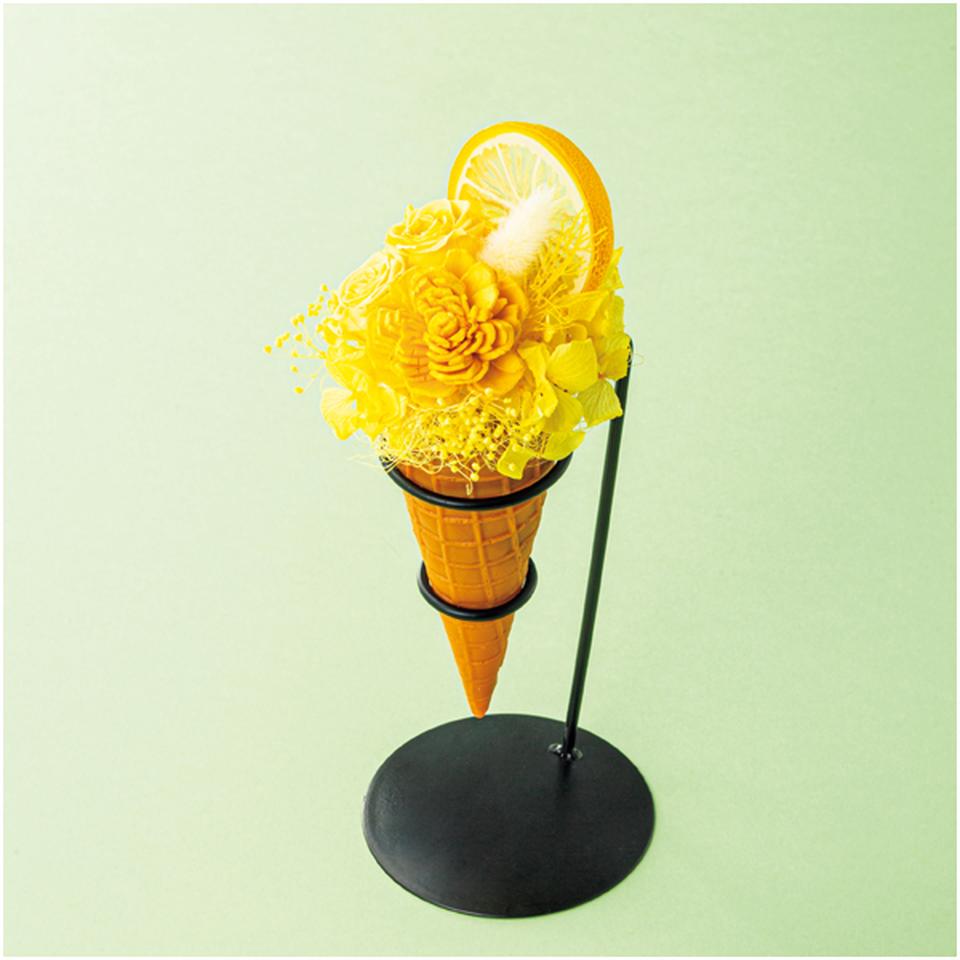 【母の日早得】Ｌｕｎａプリザーブドフラワー　アイスクリームアレンジ「レモン」 商品サムネイル