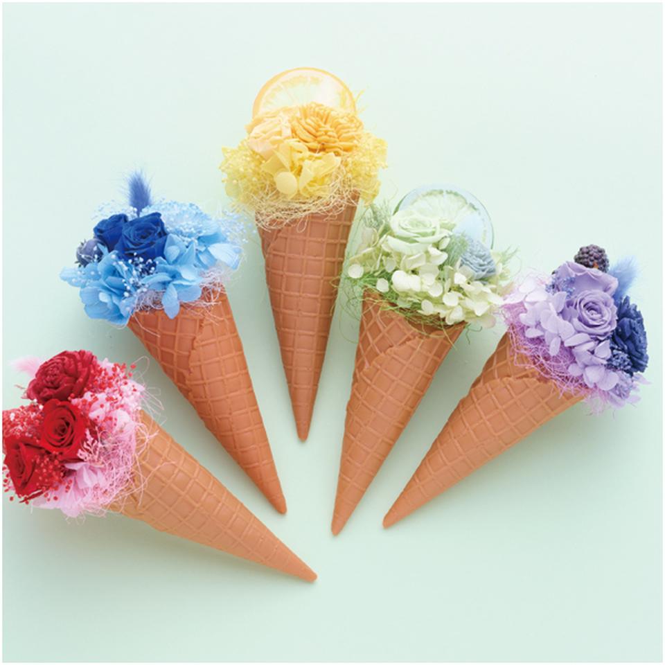 【母の日早得】Lunaプリザーブドフラワー アイスクリームアレンジ「ブラックベリー」 商品画像(1)