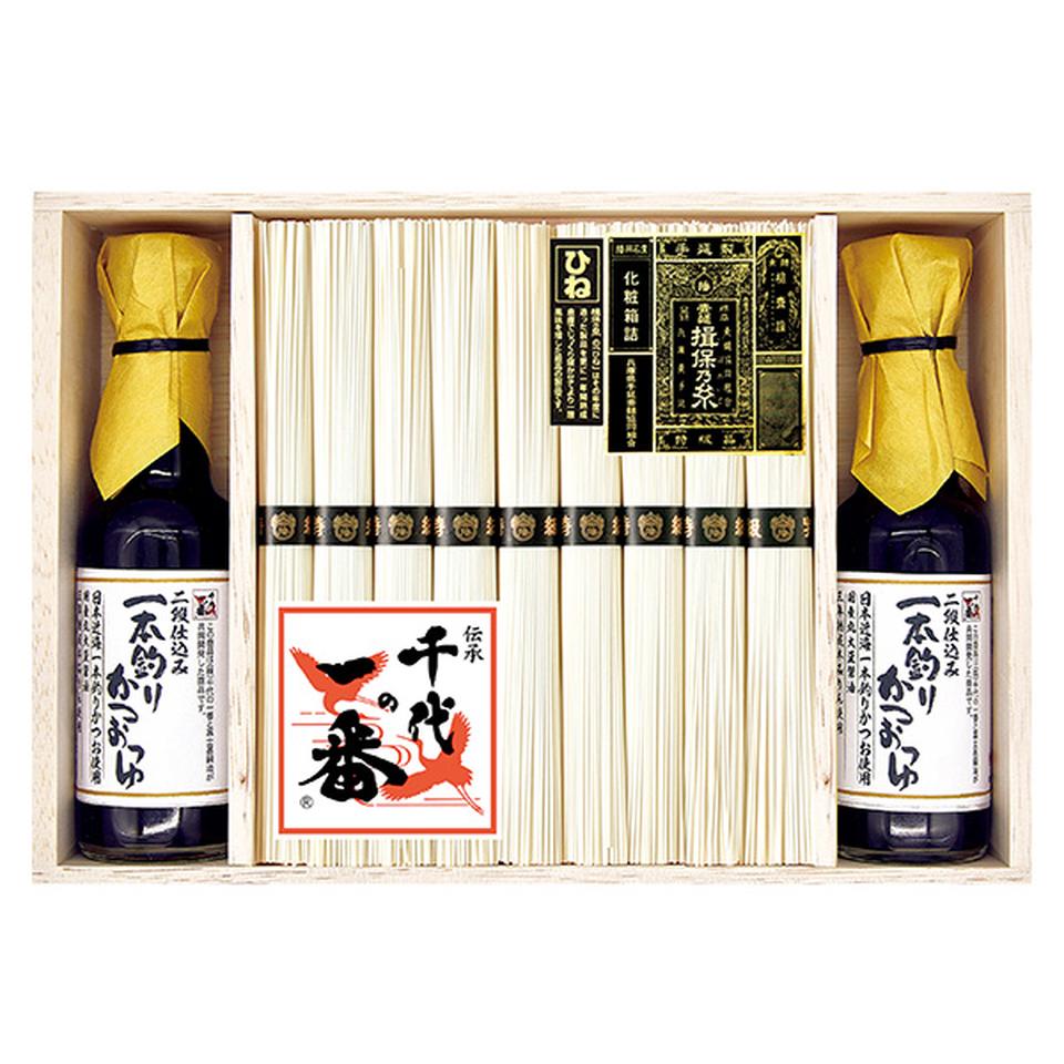 【夏の贈りもの】揖保乃糸　特級品（ひね）・千代の一番つゆ詰合せ 商品サムネイル