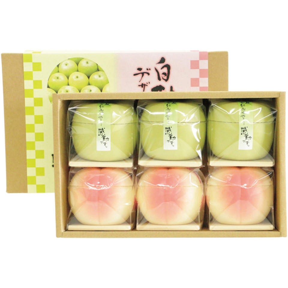 【夏の贈りもの】寿製菓 二十世紀梨と白桃のゼリー詰合せ６個入 商品サムネイル