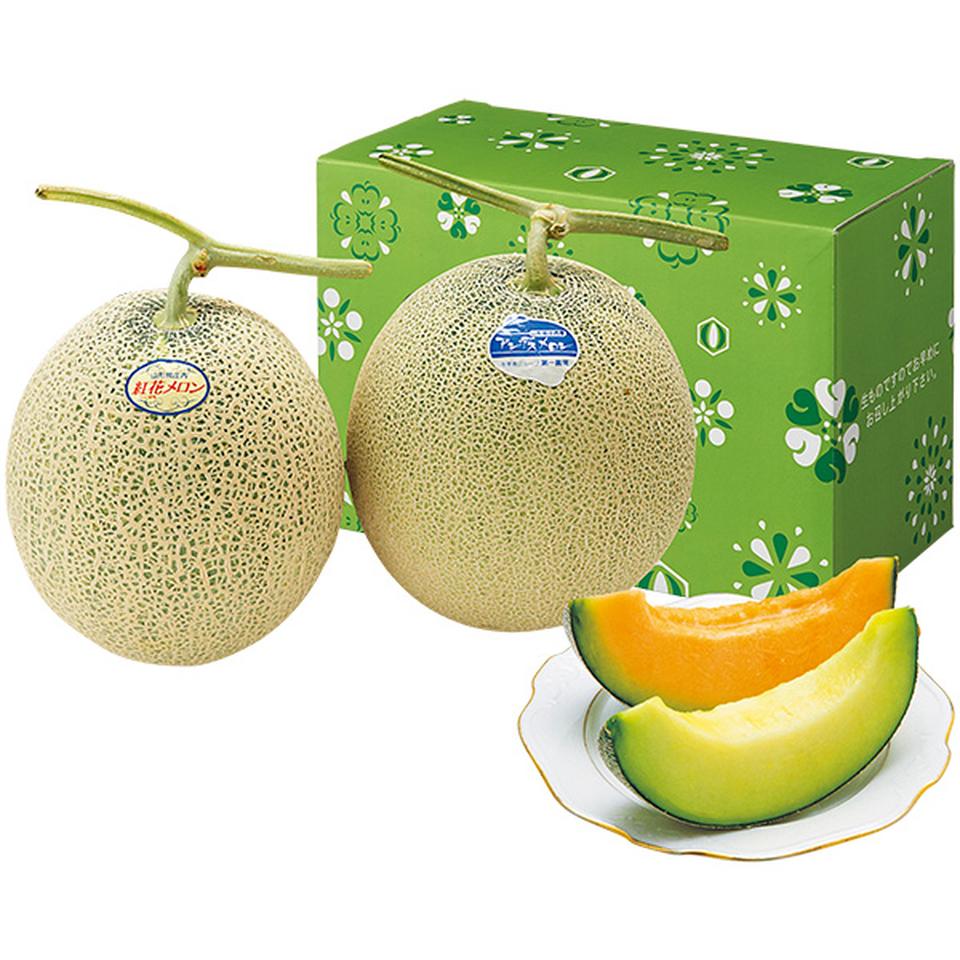 【夏の贈りもの】トップバリュ　減の恵み・山形県産（庄内マルタ）　アンデスメロン＆紅花メロン詰合せ 商品サムネイル