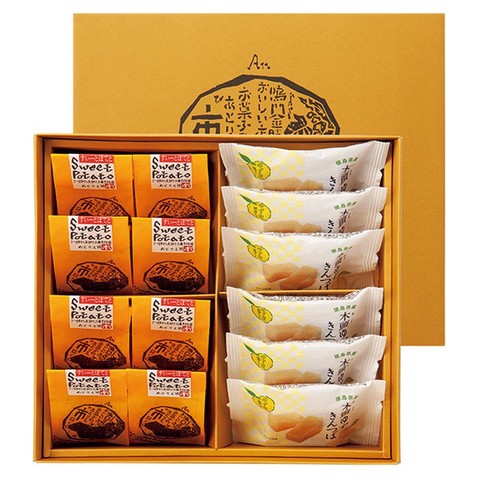 【夏の贈りもの】市岡製菓　あとりえ市「なると金時スイートポテト＆木頭ゆずきんつば」詰合せ 商品サムネイル