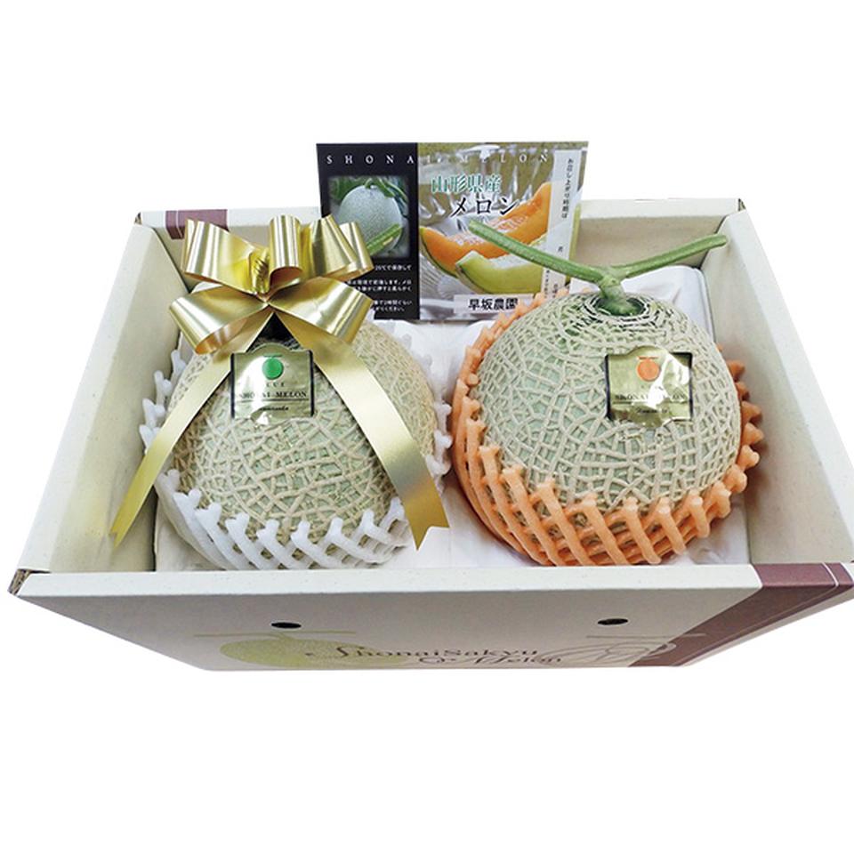 【夏の贈りもの】山形県産　プレミアムメロン（赤肉・青肉）　各１個 商品サムネイル