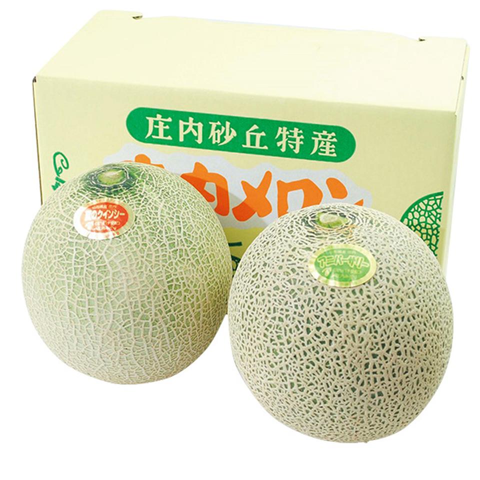 【夏の贈りもの】山形県産　庄内メロン（赤肉・青肉）各１個 商品サムネイル