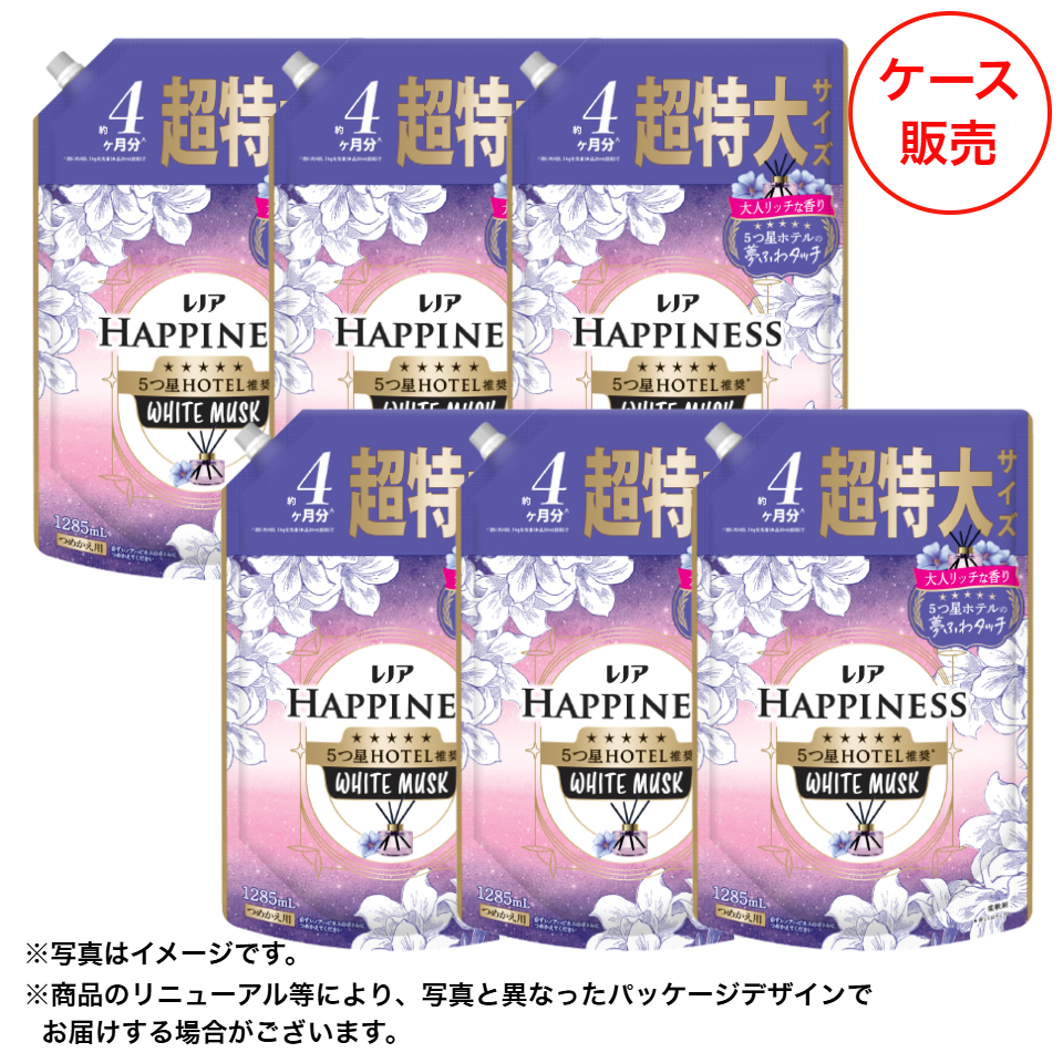 【P&G】レノアハピネス夢ふわタッチリラックスナイトホワイトムスクの香り詰替用超特大サイズ ケース販売 １，２８５ｍｌｘ６ 商品サムネイル