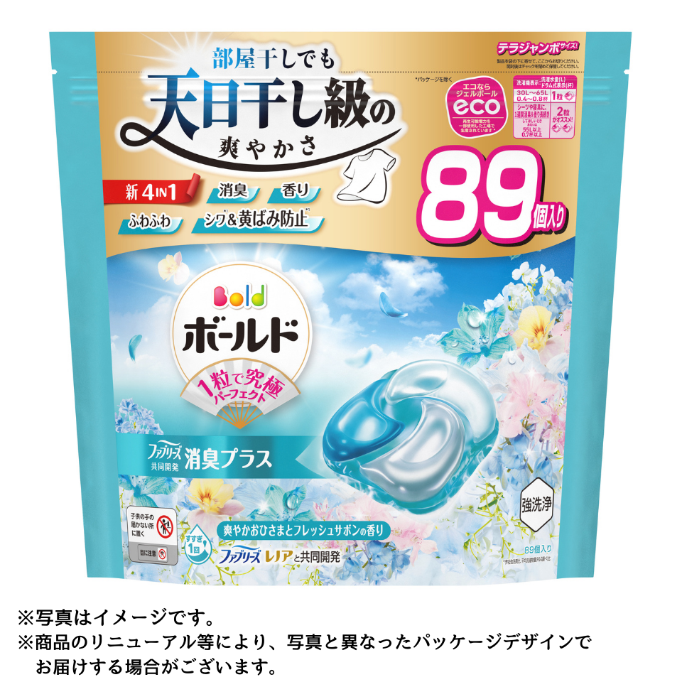 【P&G】ボールドジェルボール４Ｄ爽やかフレッシュフラワーサボンの香り つめかえテラジャンボサイズ ８９個 商品サムネイル