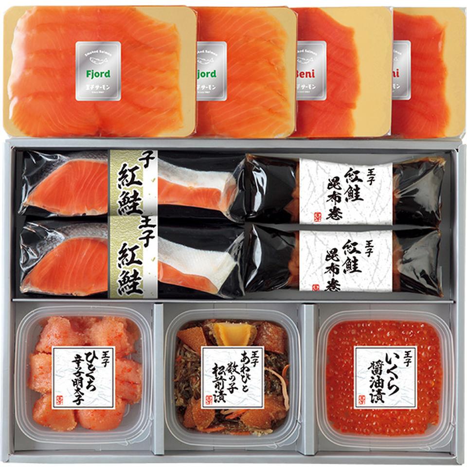 【夏の贈りもの】王子サーモン　スモークサーモン・海の幸・昆布巻き詰合せ 商品サムネイル