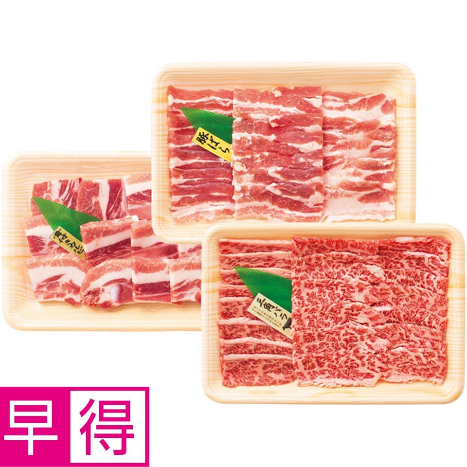 【冬の贈りもの早得】トップバリュ　グリーンアイナチュラル ナチュラルポーク＆タスマニアビーフ　焼肉食べくらべセット 商品サムネイル