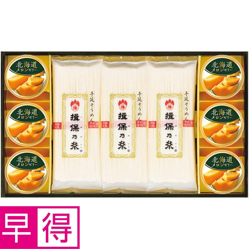 【夏の贈りもの早得】揖保乃糸＆北海道メロンゼリーギフト 商品サムネイル