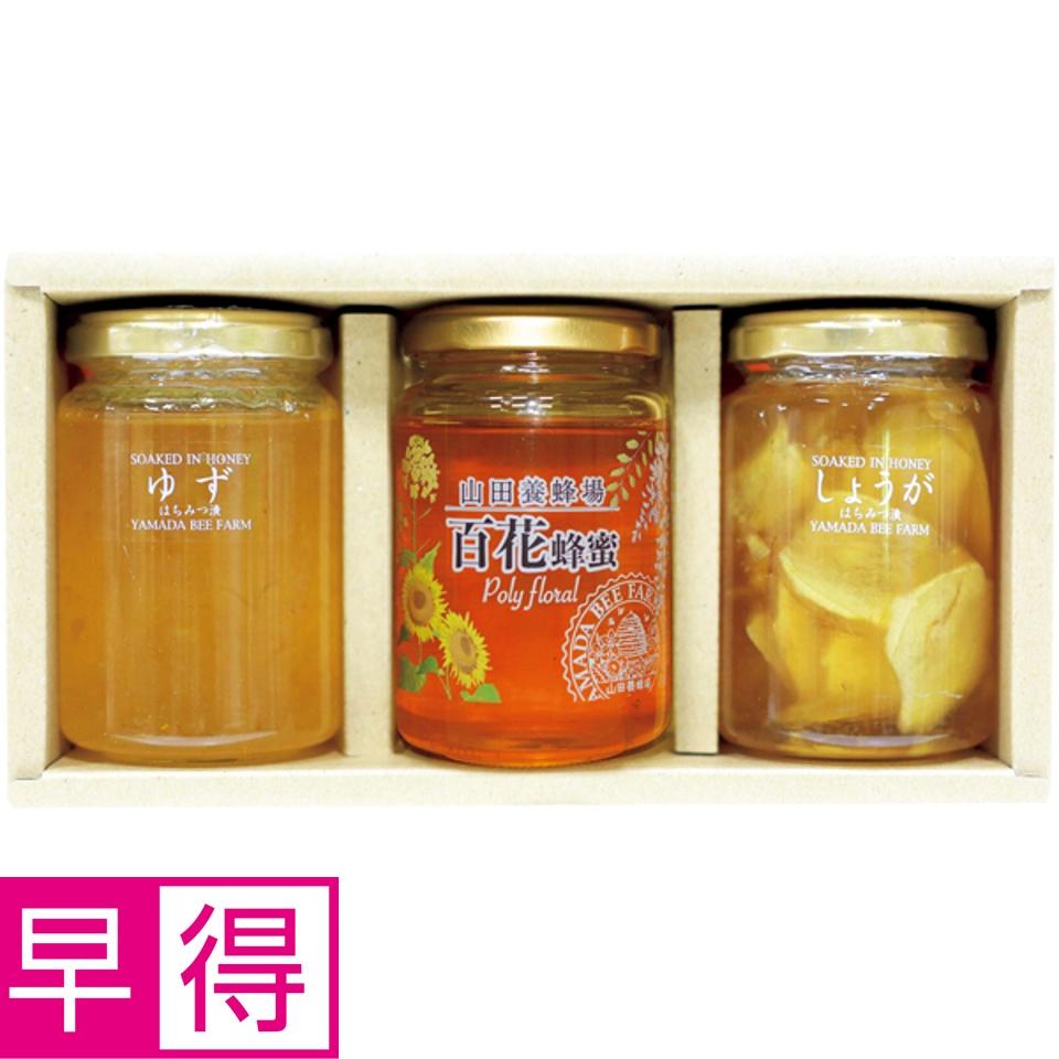 【夏の贈りもの早得】山田養蜂場 蜂蜜・蜂蜜漬３本セット 商品サムネイル