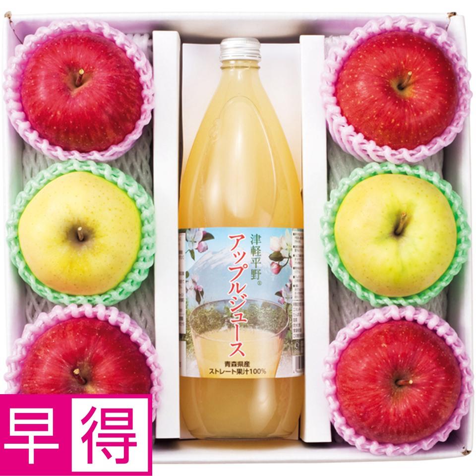 【冬の贈りもの早得】青森県産 サンふじりんご＆ぐんま名月りんごと林檎ジュース詰合せ 商品サムネイル